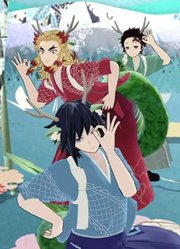 鬼灭之刃MMD：炭治郎、杏寿郎、义勇“变小龙人”的精彩表演