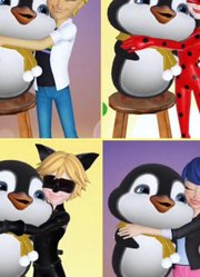 瓢虫雷迪、黑猫诺儿和小企鹅成为朋友