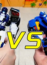 和小可比赛托宝战士正义特警音速雷霆机甲变形战车看谁先到终点