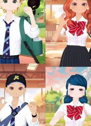 玛丽娜、艾俊等人学生装的手势舞