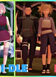 火影忍者MMD：鸣人和小樱等三组人的《HWAA》