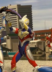 奥特曼玩具：德凯不敌黑化的泽塔，特利迦来救他