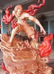 越南大佬用木头雕刻的《海贼王》艾斯模型！手艺了得造型帅气！