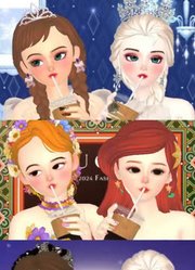 艾莎、安娜、乐佩等人的“交杯奶茶”