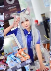 萌妹子COS碧蓝航线夕立，俏皮可爱惹人怜爱！