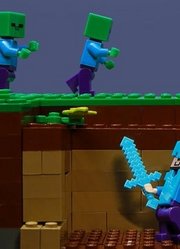 乐高定格动画：隐藏的基地-迷失在森林中我的世界动画