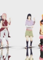 鸣人和雏田、佐助和小樱两家人的舞蹈对比