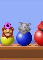 546趣味早教动画用锤子和足球解救困在气球里的小动物
