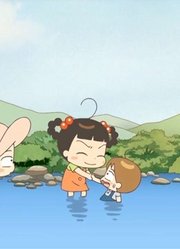哈啰小梅子：梅子和伙伴一起抓鱼，弄得满身是水，玩得真开心呀