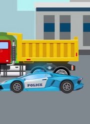 少儿益智-警车处理违章车辆—儿童汽车和卡车动画片
